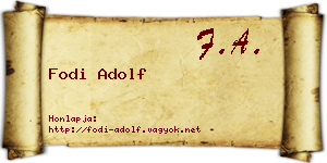 Fodi Adolf névjegykártya